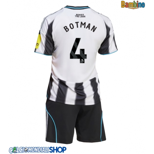 Maglie da calcio Newcastle United Sven Botman #4 Prima Maglia Bambino 2025-26 Manica Corta + Pantaloni corti)